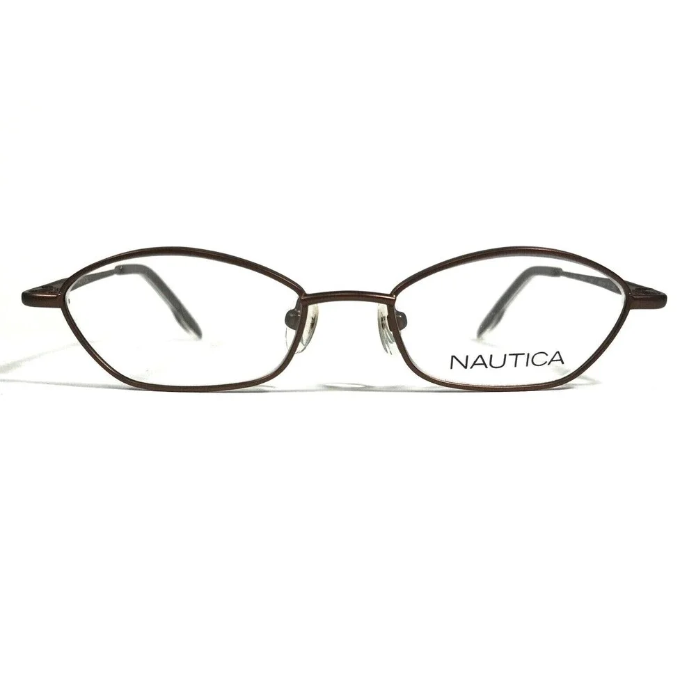 Nautica Eyeglasses Frames N9014 097 Brown Round Full Rim 44-15-125